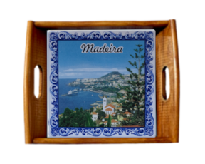 Tabuleiro asa lisa envernizado São Gonçalo15x15 cm