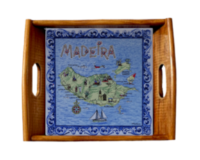 Tabuleiro asa lisa envernizado Madeira 15x15 cm