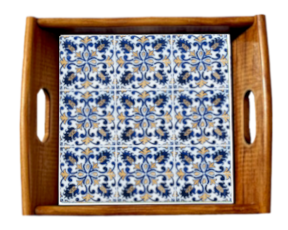 Tabuleiro asa lisa envernizado Padrão 20 15x15 cm