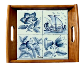 Tabuleiro asa lisa envernizado Delfis 15x15 cm