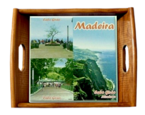 Tabuleiro asa lisa Cabo Girão Madeira 15x15 cm