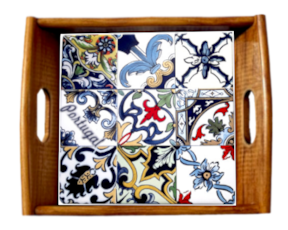 Tabuleiro asa lisa envernizado Padrão 76 15x15 cm