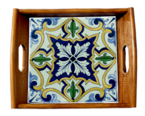 Tabuleiro asa lisa envernizado Padrão 79  15x15 cm