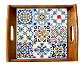 Tabuleiro asa lisa envernizado Multi-padrão 15*15 cm